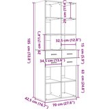 vidaXL Visoka omara črna 70x42,5x185 cm inženirski les | Shoptok.si