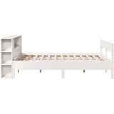 vidaXL Krevet s regalom z knjige bez madraca bijeli 120x190cm borovina | shoptok.hr