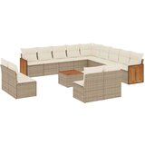 vidaXL 14-dijelni set vrtnih sofa s jastucima poliratan Bež | shoptok.hr