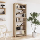  The Living Store Knjižna omara 7-nadstropna 80x30x200 cm trden akacijev les - Knjižna Omara, (21431324) | Shoptok.si
