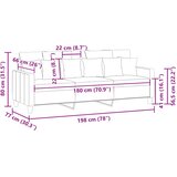  Trosjed od tkanine svjetlosivi 180 cm | shoptok.hr