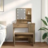vidaXL Garnitura toaletne mize z LED-om artisan hrast inženirski les | Shoptok.si
