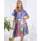 Resti Floral cobalt women's lined dress - Clothing | Shoptok.si
