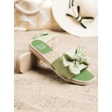 SMALL SWAN ECO LEATHER FLIP-FLOPS WITH BOW | Shoptok.si