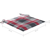 vidaXL Jastuci za vrtne stolice 4kom crveni karirani 40x40x3cm tkanina | shoptok.hr