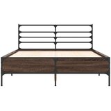  Okvir kreveta smeđi hrast 140x200cm konstruirano drvo i metal | shoptok.hr