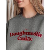 DStreet Bluza damska oversize z nadrukiem COOKIES ciemnoszara | shoptok.hr