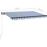 vidaXL Ročno zložljiva tenda 400x350 cm modra in bela | Shoptok.si