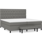 vidaXL Box spring postelja z vzmetnico temno siva 200x200 cm blago, (20724399) Cene