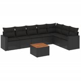  8-dijelni set vrtnih sofa od poliratana s jastucima crni | shoptok.hr