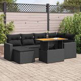 vidaXL 7-dijelni set vrtnih sofa od poliratana s jastucima crni | shoptok.hr