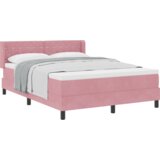  Postelja s pomično vzmetnico in vzmetnico Roza 140x200 cm Žamet, (22051159) | Shoptok.si