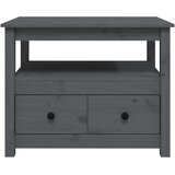  Klubska mizica siva 71x49x55 cm trdna borovina, (20711552) | Shoptok.si