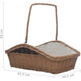  Košara za drva za ogrjev s ručkom 61,5 x 46,5 x 58 cm Smeđa vrba | shoptok.hr