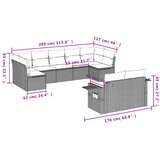  9-dijelni set vrtnih sofa od poliratana s jastucima svjetlosivi | shoptok.hr