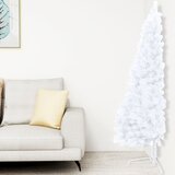 vidaXL umjetna polovica božićnog drvca sa stalkom bijela 150 cm pvc Cijene