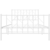  Metalni okvir kreveta uzglavlje i podnožje bijeli 107x203 cm | shoptok.hr