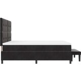  Postelja z vzmetnico z vzmetnico Črna 180 x 200 cm Žamet, (5000141870) | Shoptok.si