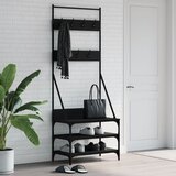  The Living Store Regal za oblačila s prostorom za čevlje črn 70x40x184 cm - Regal Za Oblačila, (21442731) Cene