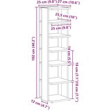 Ormarić za cipele crni hrast 25x27x102 cm inženjerski drvo | shoptok.hr
