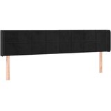 The Living Store vzglavje z ušesi črno 183x16x78/88 cm žamet - vzglavje, (21418680) | Shoptok.si