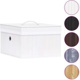 vidaXL Škatle za shranjevanje iz bambusa 4 kosi bele, (20618623) | Shoptok.si