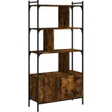 Maison Chic Knjižna omara - Knjižni regal z vrati dimljen hrast 76,5x30x154,5 cm inž. les, (21725947) | Shoptok.si