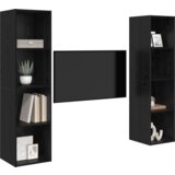  Set TV komoda 2 pcs Crna 37 x 37 x 142.5 cm Konstruirano drvo | shoptok.hr