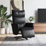 vidaXL Naslanjač z naslonom za noge črno umetno usnje | Shoptok.si