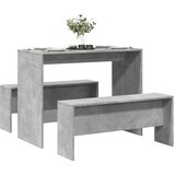  3-dijelni set blagovaonskog stola i klupa boja betona drveni | shoptok.hr