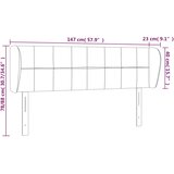  Uzglavlje s ušima krem 147x23x78/88 cm od tkanine | shoptok.hr