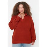 Trendyol Curve Tile Shirt Collar Knitwear Sweater Cene