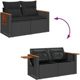 vidaXL Vrtna sedežna garnitura z blazinami 6-delna črn ratan/akacija | Shoptok.si