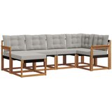  Set vanjskih sofa 6 kom. Prirodna i svijetlo siva Smeđa 247 x 128,5 x 73 cm | Shoptok.si