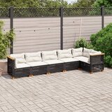 vidaXL 6-dijelni set vrtnih sofa s jastucima crni od poliratana | shoptok.hr