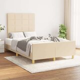  Posteljni okvir z vzglavjem krem 120x200 cm blago, (20905107) Cene