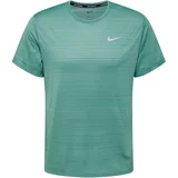 Nike Funkcionalna majica 'Miler' smaragd / srebrna