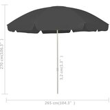  Suncobran za plažu antracit 300 cm | shoptok.hr