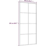  Klizna vrata od mutnog stakla ESG i aluminija 90x205 cm bijela | shoptok.hr