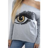 Kesi Printed blouse with a longer back in grey | shoptok.hr