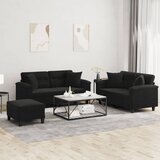  3-dijelni set sofa s jastucima crni od mikrovlakana | shoptok.hr