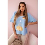 Kesi Włoski V-neck sweater blouse blue | shoptok.hr