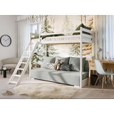 Molarem Home Drveni dječji krevet na kat Sofino na razvlačenje - bijeli - 90x200/140x200 cm - Bez madraca | shoptok.hr