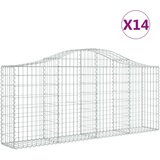  Obokane gabion košare 14 kosov 200x30x80/100 cm cinkano železo, (20758255) | Shoptok.si