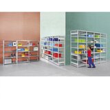 eurokraft pro Skladiščni sestavljiv regal, RAL 7035, srednje težka izvedba, višina regala 3000 mm, osnovni regal, širina x globina 1000 x 300 mm | Shoptok.si