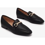 Resti Black women's moccasins with gold embellishment Suletta- Footwear | ePonuda.com
