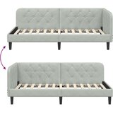  Kutni okvir kreveta Svijetlo siva 100 x 200 cm Baršun | shoptok.hr