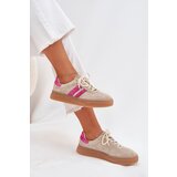 Boto Suede Women's Platform Sneakers Beige-Pink Cavira | shoptok.hr