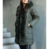 Gemre Green quilted jacket with detachable sleeves and fur Louis | shoptok.hr