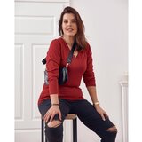 Fasardi Plus Size long sleeve blouse in burgundy color | shoptok.hr